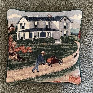 Farmhouse Scene Decorative Pillow
